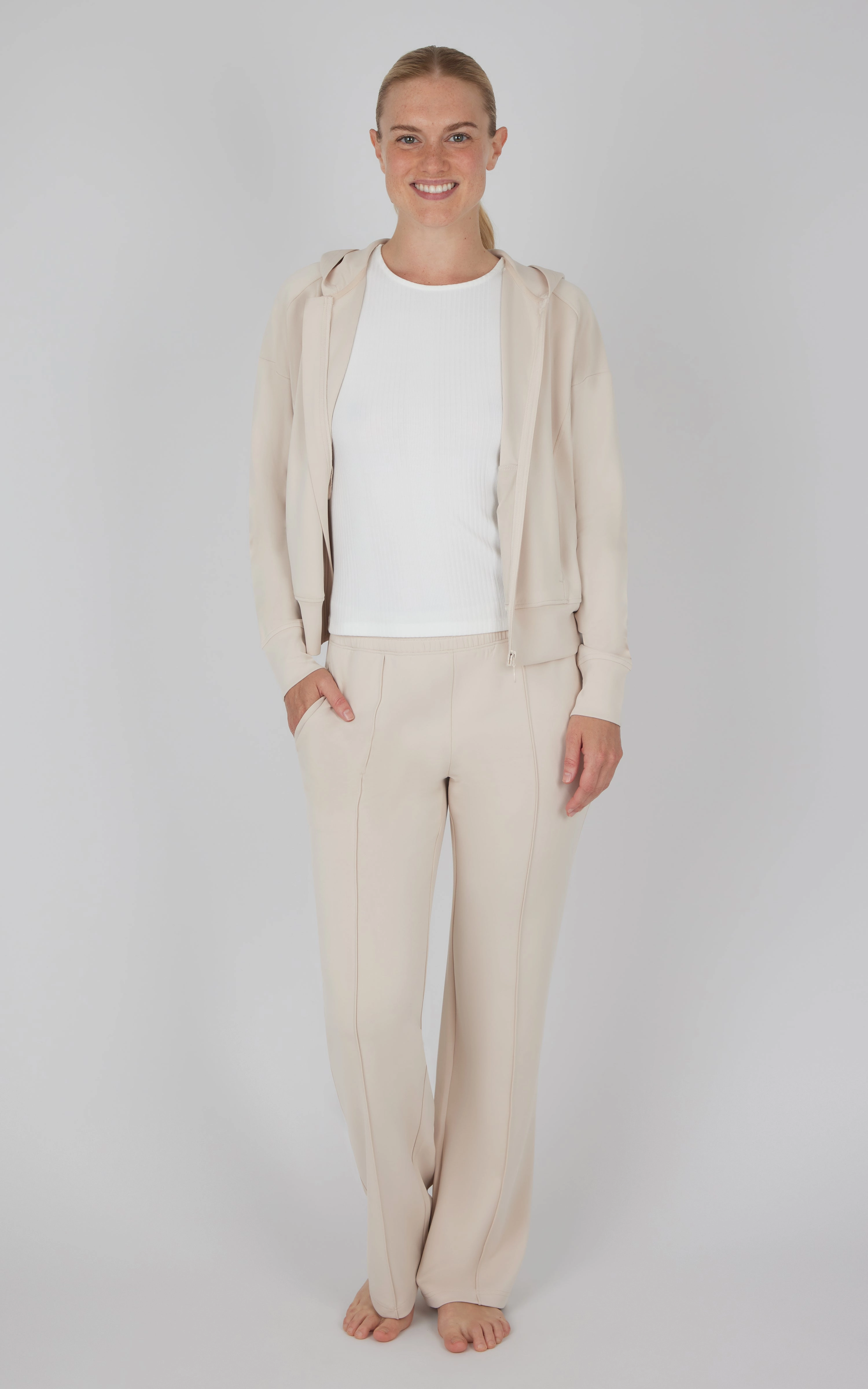 3 PC Softlite Hooded Jacket   Tank   Wide Leg Pant