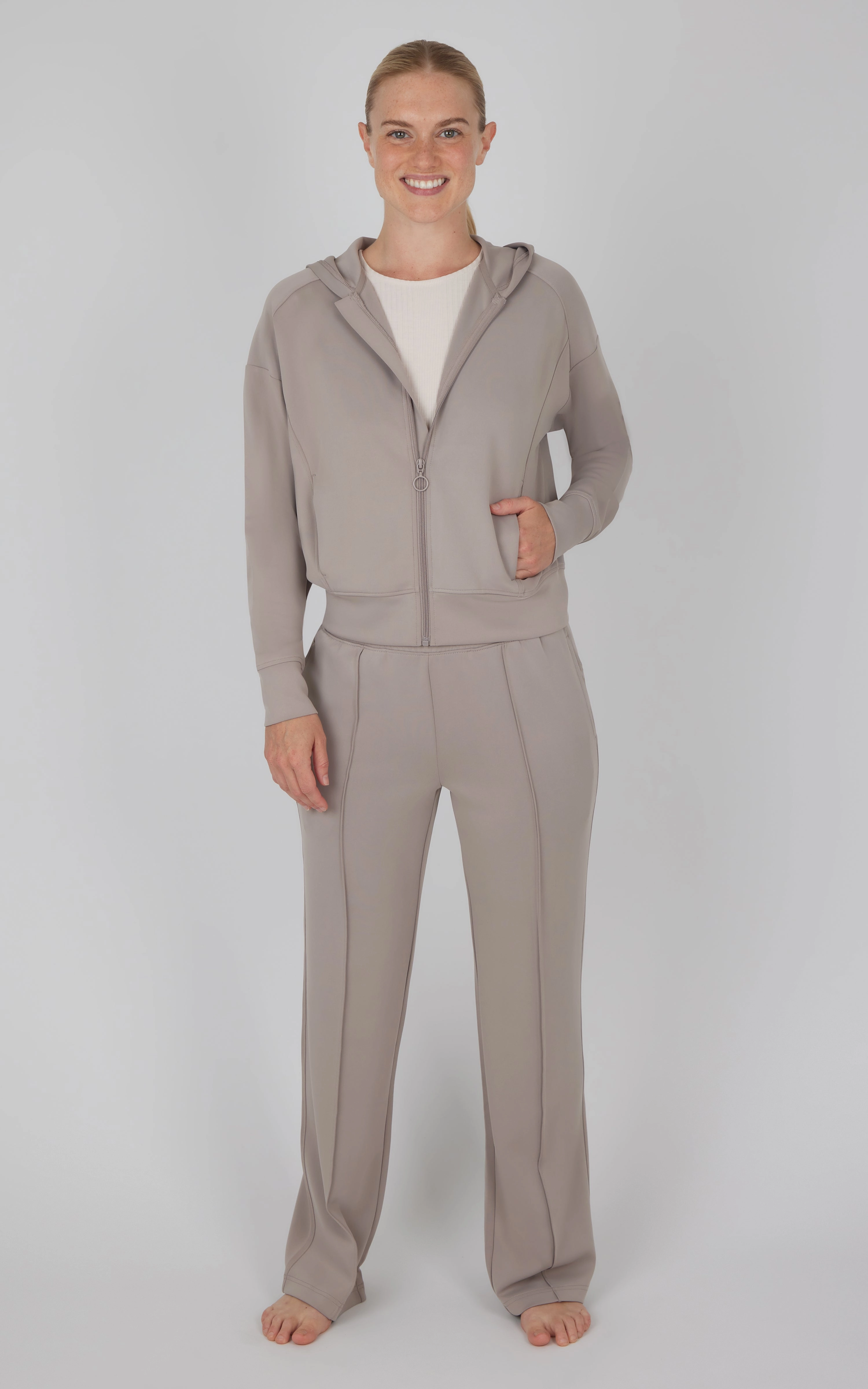 3 PC Softlite Hooded Jacket   Tank   Wide Leg Pant