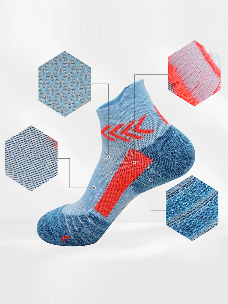 4 Pairs of Breathable and Quick-drying Professional Running Short Sports Socks