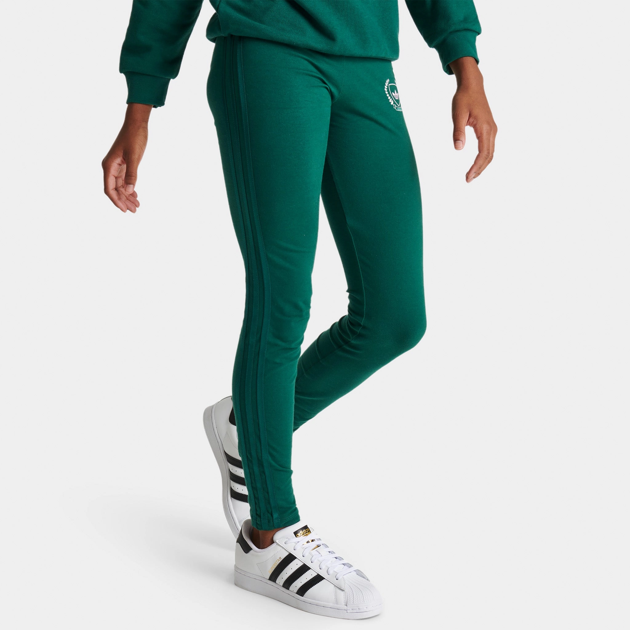 adidas Originals Junior Girls' Collegiate High-Waisted Leggings / Collegiate Green