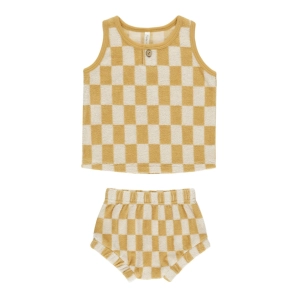 Baby Tank Set - Marigold Check