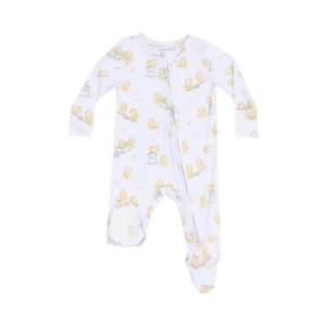 Bamboo 2 Way Zipper Footie - Baby Chicks
