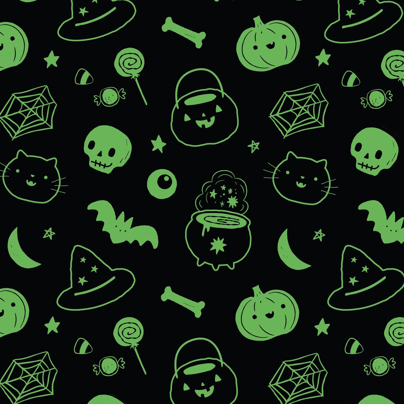 Bamboo 2 Way Zipper Footie - Black and White Halloween - Ivory
