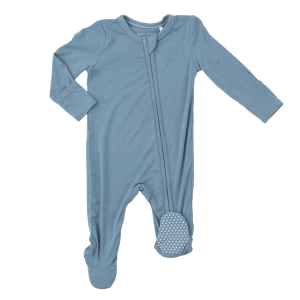 Bamboo 2 Way Zipper Footie - Blue Shadow