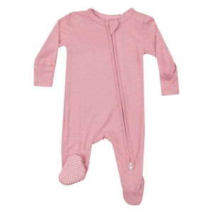 Bamboo 2 Way Zipper Footie - Bridal Rose - Pink