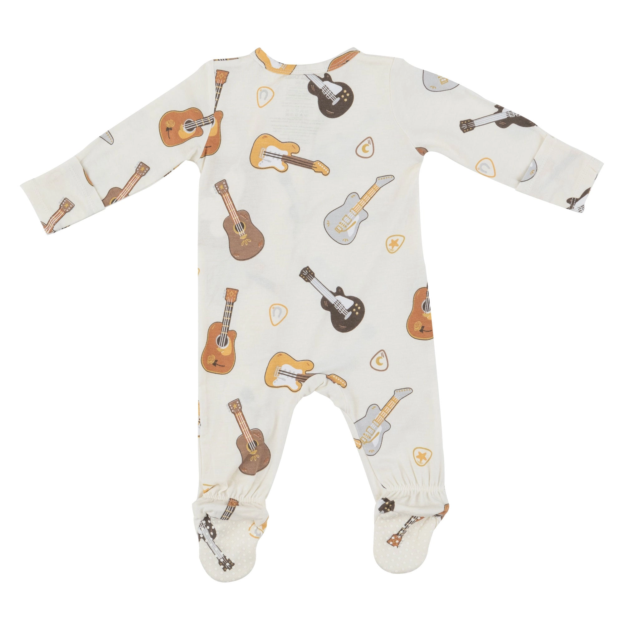 Bamboo 2 Way Zipper Footie - Guitars