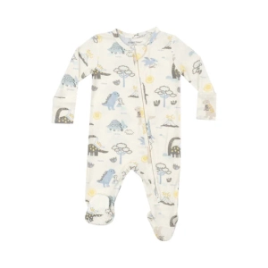 Bamboo 2 Way Zipper Footie - Soft Dinos
