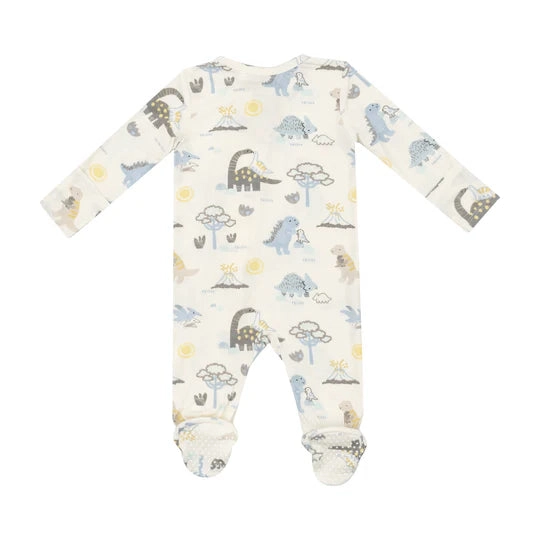 Bamboo 2 Way Zipper Footie - Soft Dinos