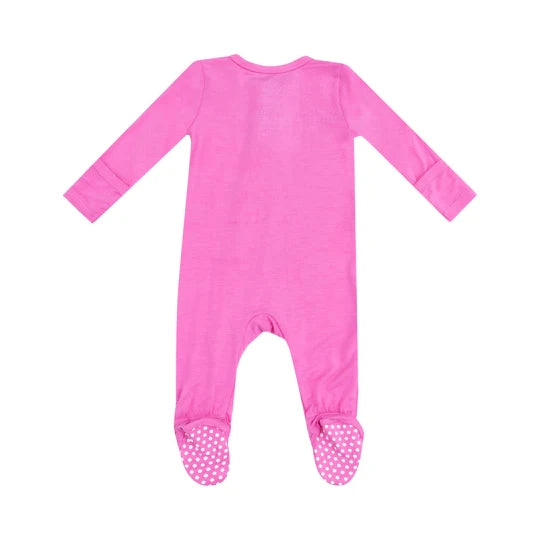 Bamboo 2 Way Zipper Footie - Solid Strawberry Moon