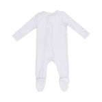Bamboo 2 Way Zipper Footie - Stripe Classic Grey