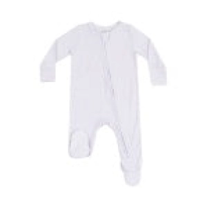 Bamboo 2 Way Zipper Footie - Stripe Classic Grey