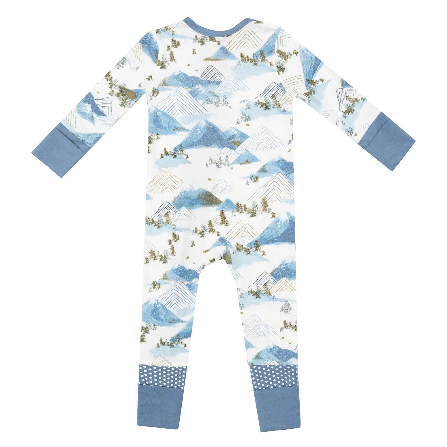 Bamboo 2 Way Zipper Romper - Mountains - Blue
