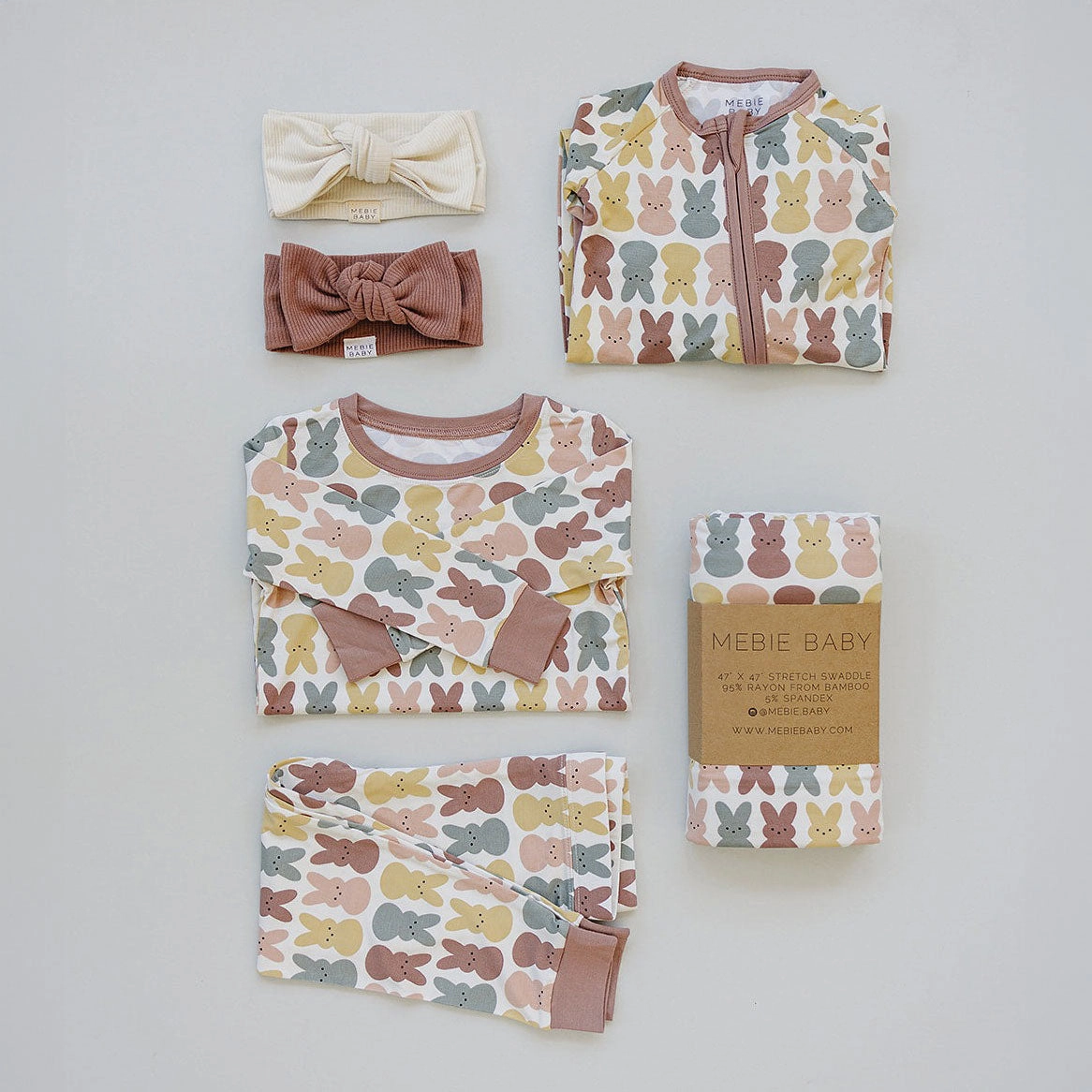 Bamboo Two-Piece Cozy Set - Dusty Rose Bunny
