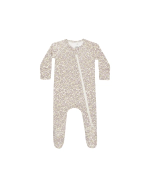 Bamboo Zip Footie - Purple Floral