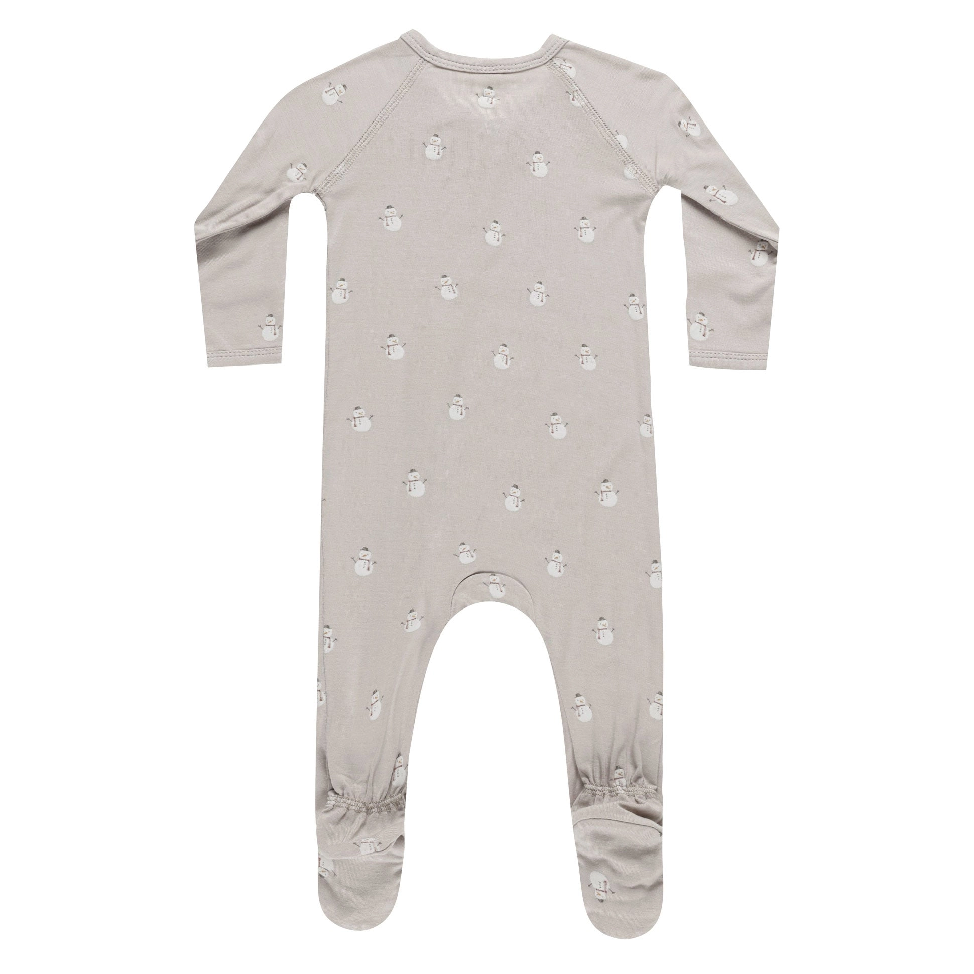 Bamboo Zip Footie - Snowmen - Fog - FINAL SALE