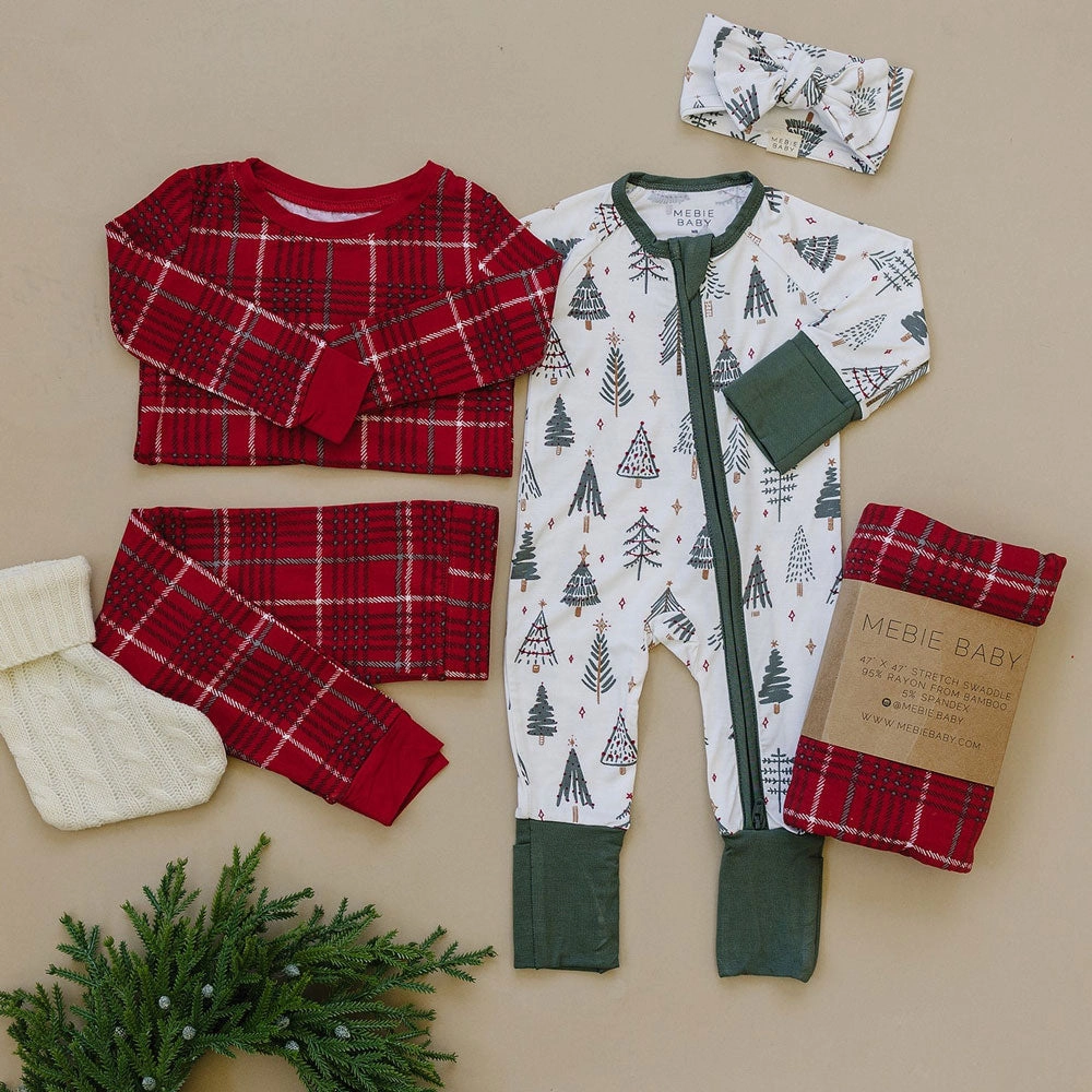 Bamboo Zipper Pajama - Christmas Tree