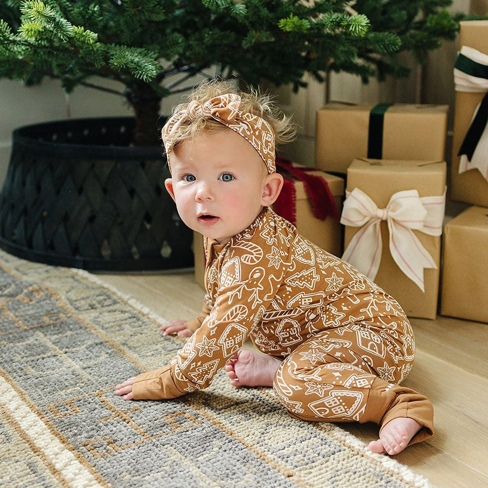 Bamboo Zipper Pajama - Gingerbread