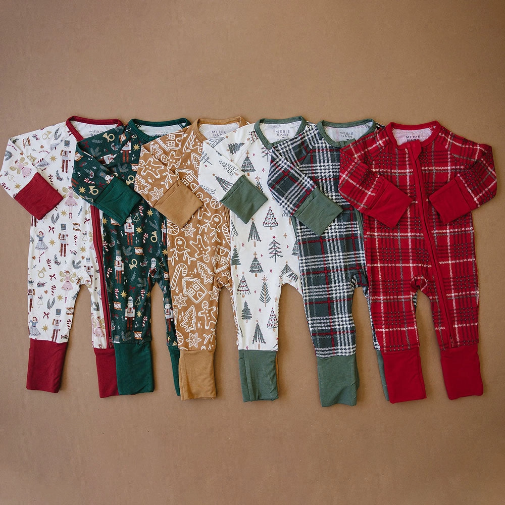 Bamboo Zipper Pajama - Gingerbread