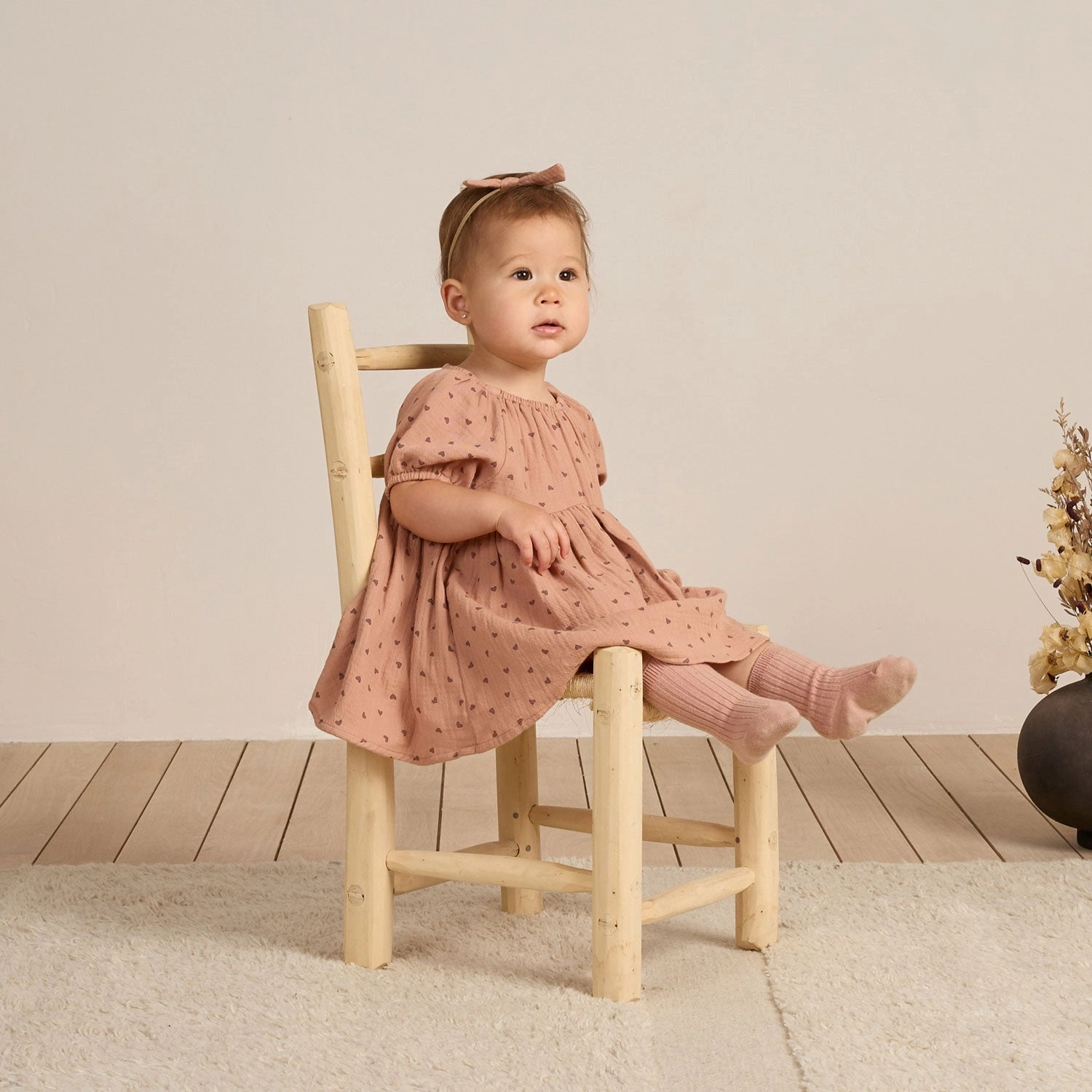 Bella Dress - Hearts - Rose - FINAL SALE