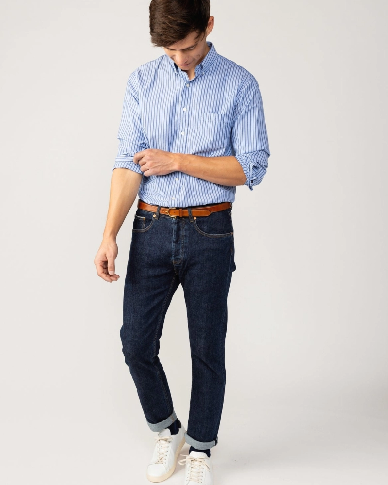 Blue Stripe Italian Cotton Shirt