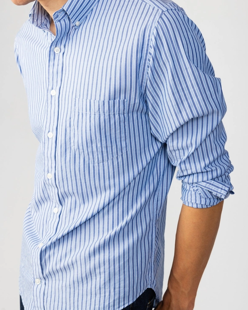 Blue Stripe Italian Cotton Shirt
