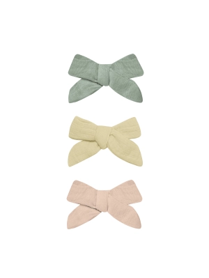 Bow Clip Set of 3 - Sage / Yellow / Melon