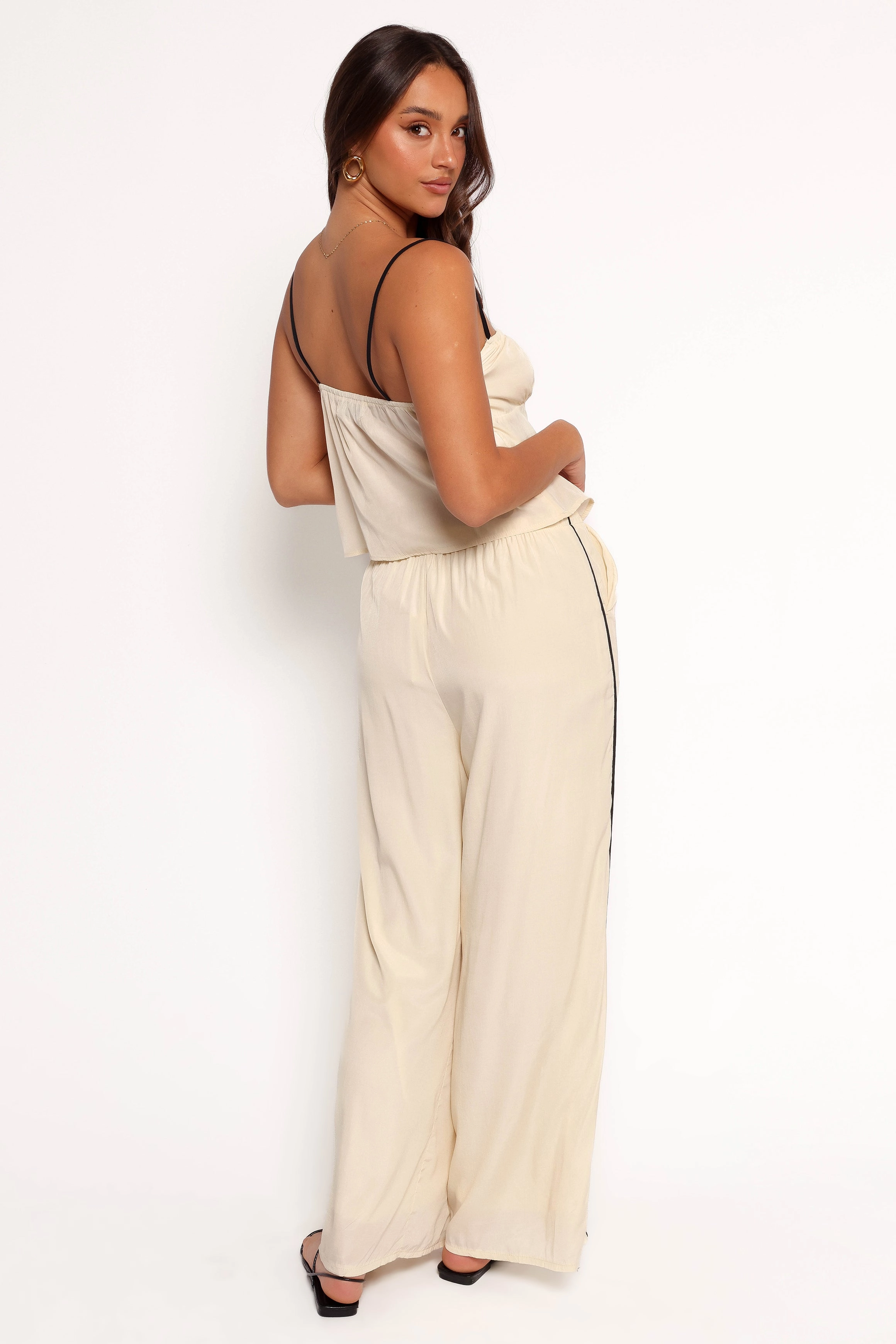 Callie Pant - Cream Black