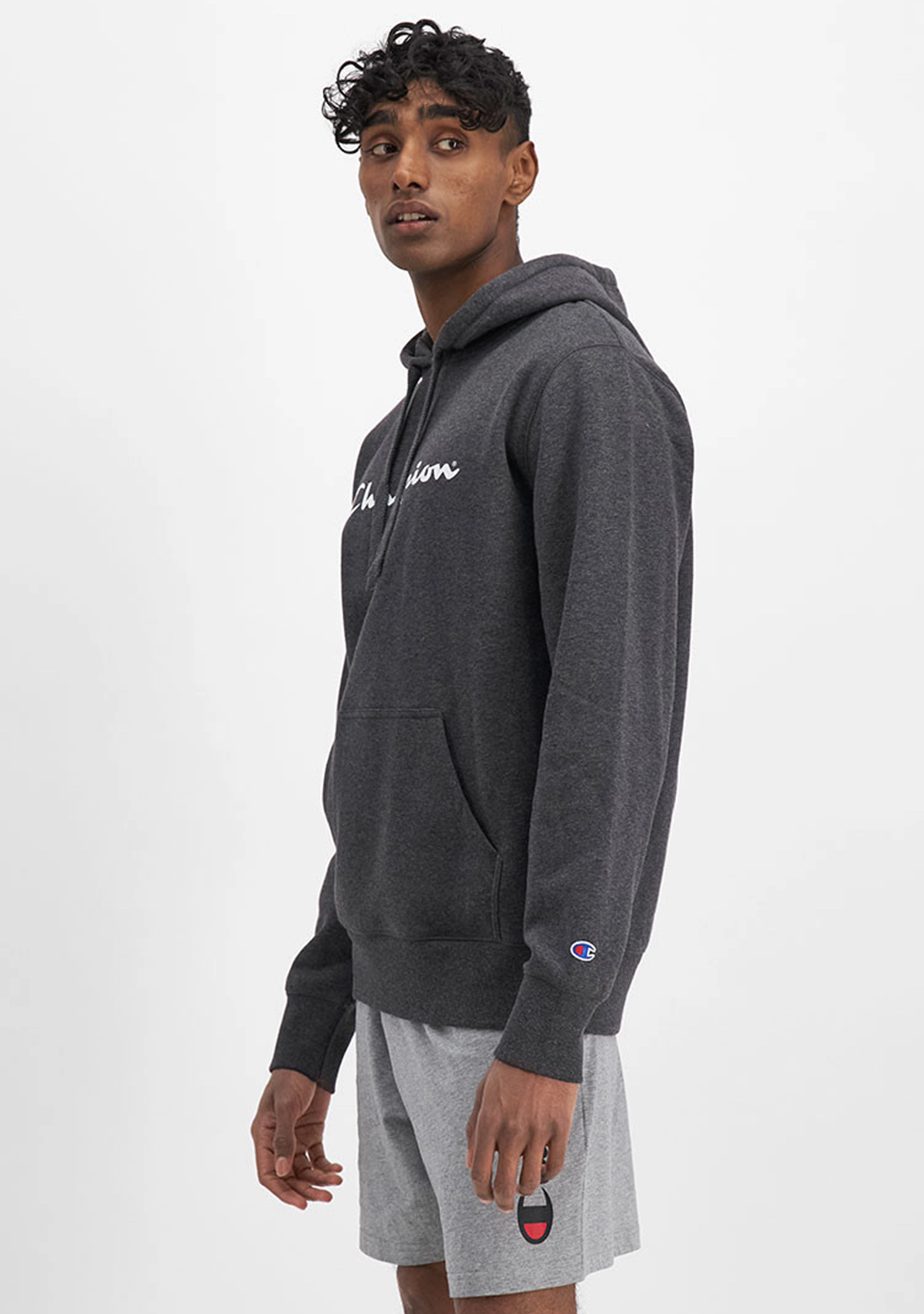 Champion Mens Script Logo Hoodie