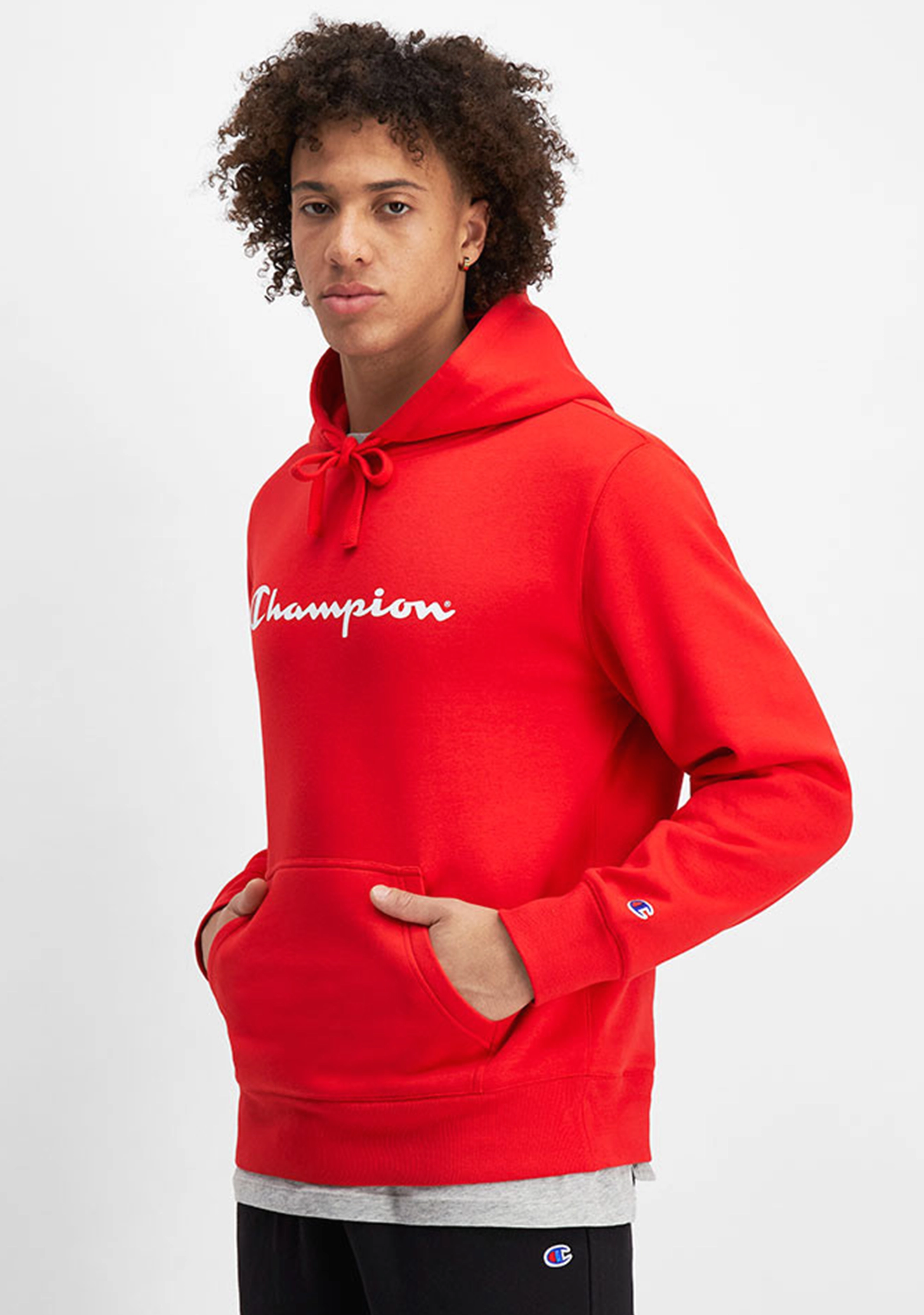 Champion Mens Script Logo Hoodie