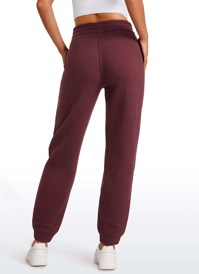 Cotton Fleece Lined High Rise Sweatpants 28''