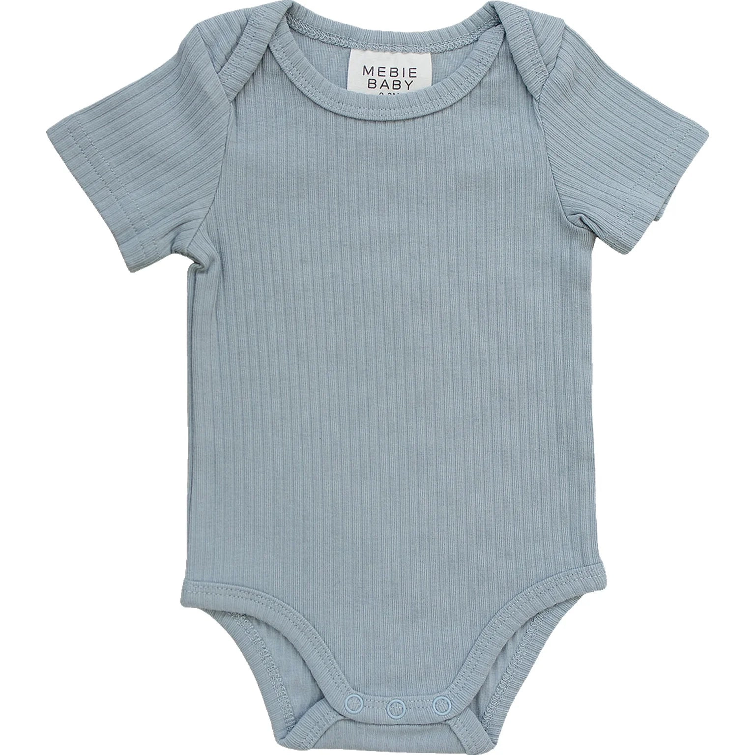 Dusty Blue Cotton Ribbed Bodysuit