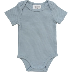 Dusty Blue Cotton Ribbed Bodysuit