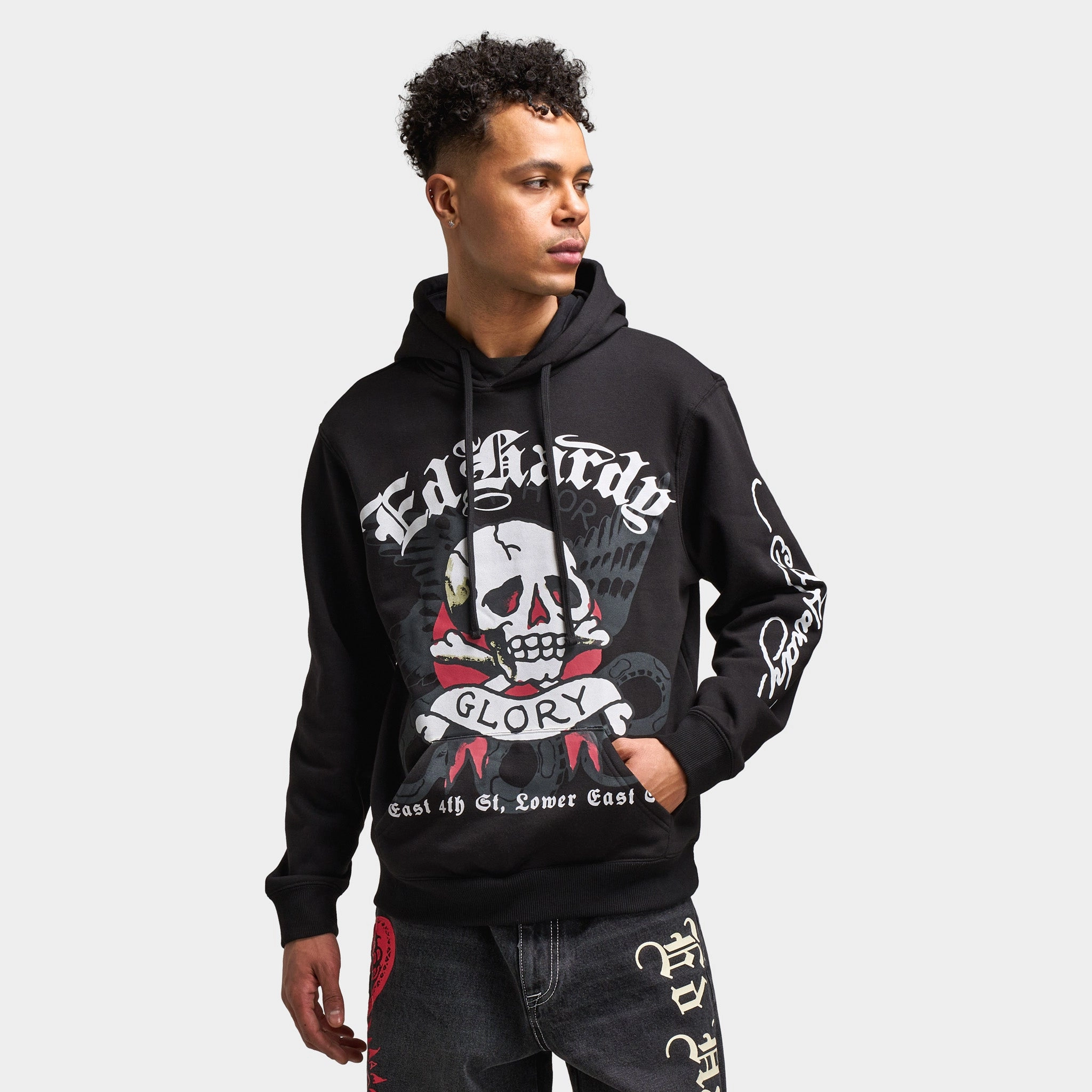 Ed Hardy Skull Pullover Hoodie / Black