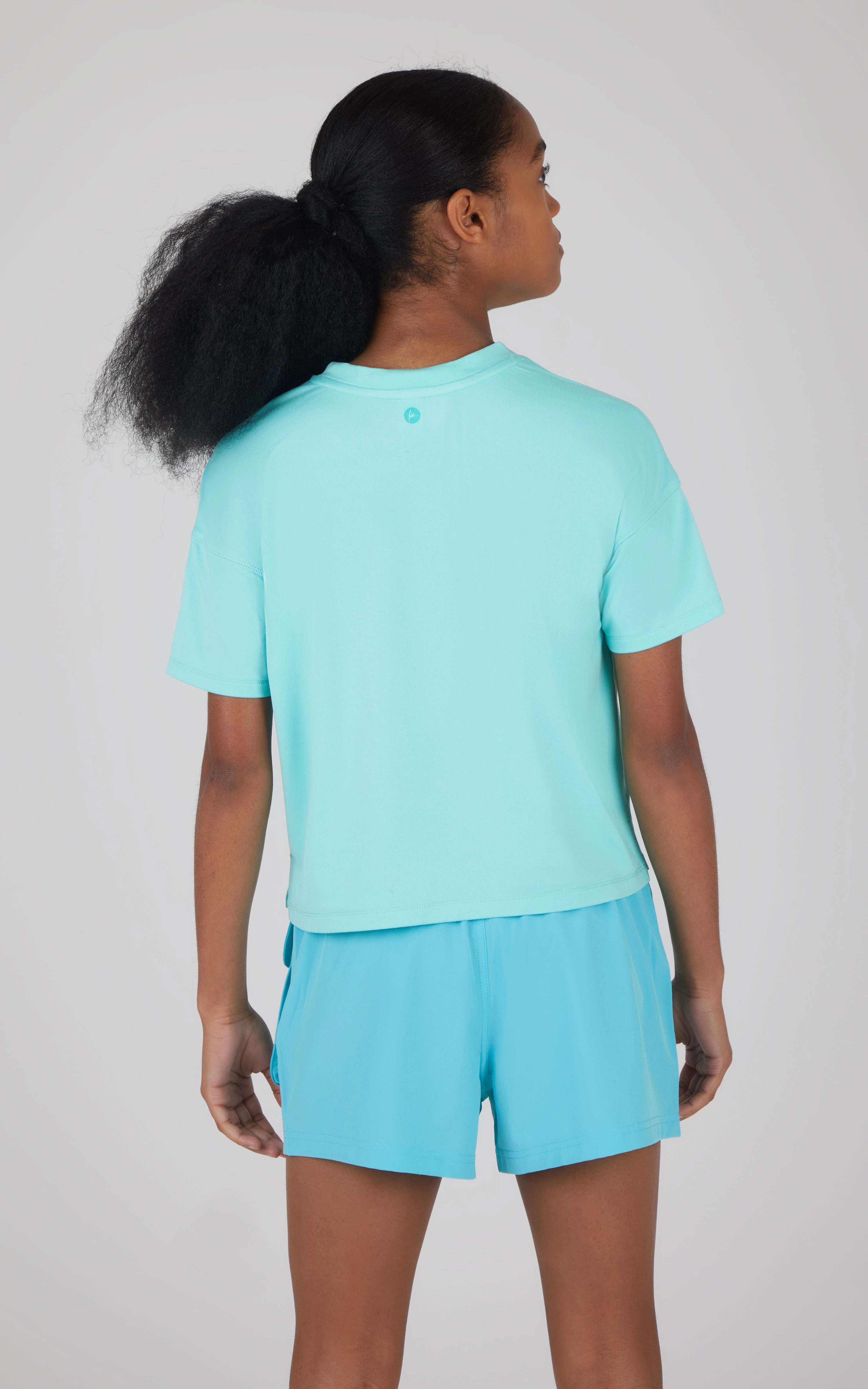 Girls 2 PC Boxy Tee and Woven Cargo Short