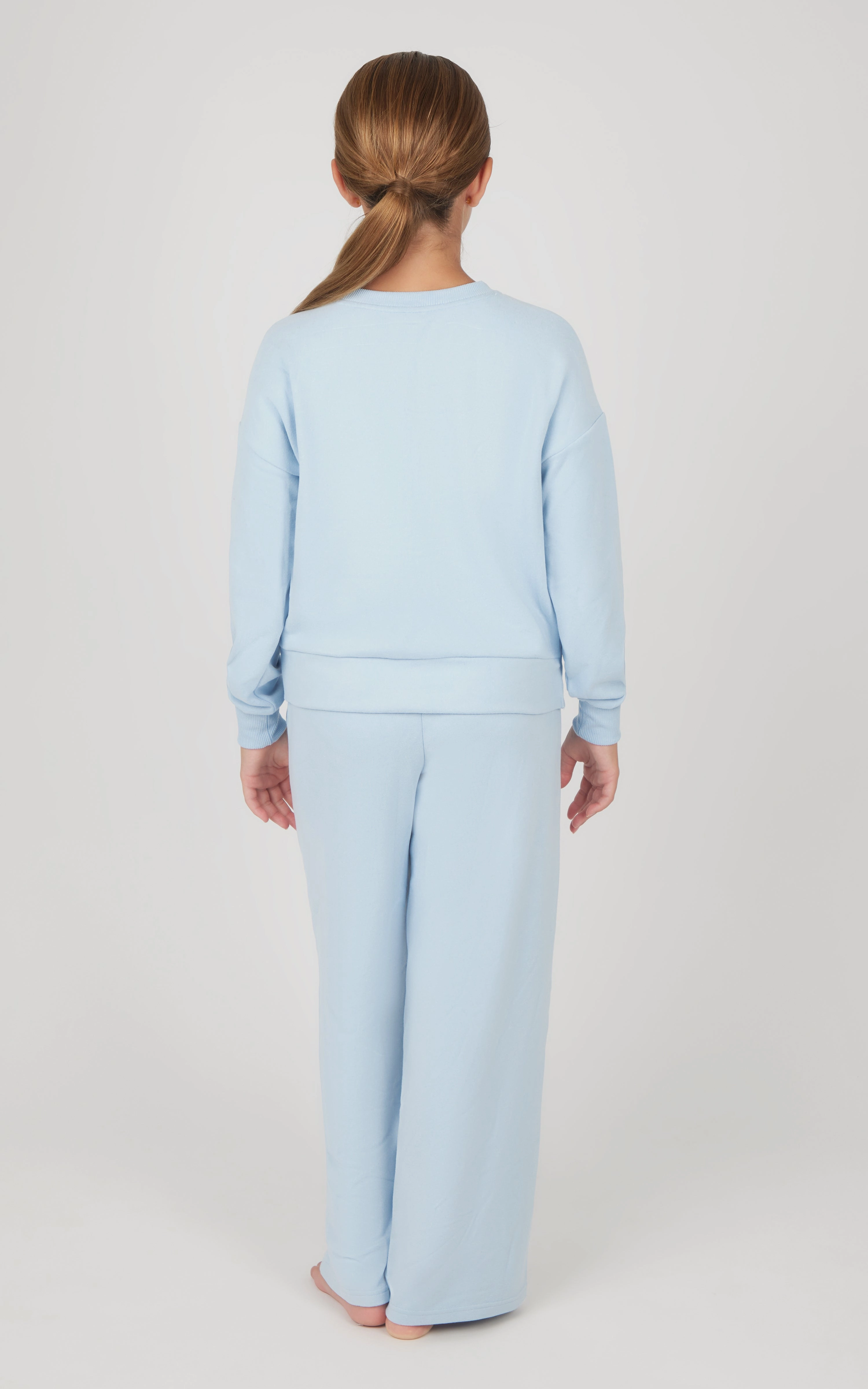 Girls 2 PC Melange Sweatshirt and Wide Leg Pant