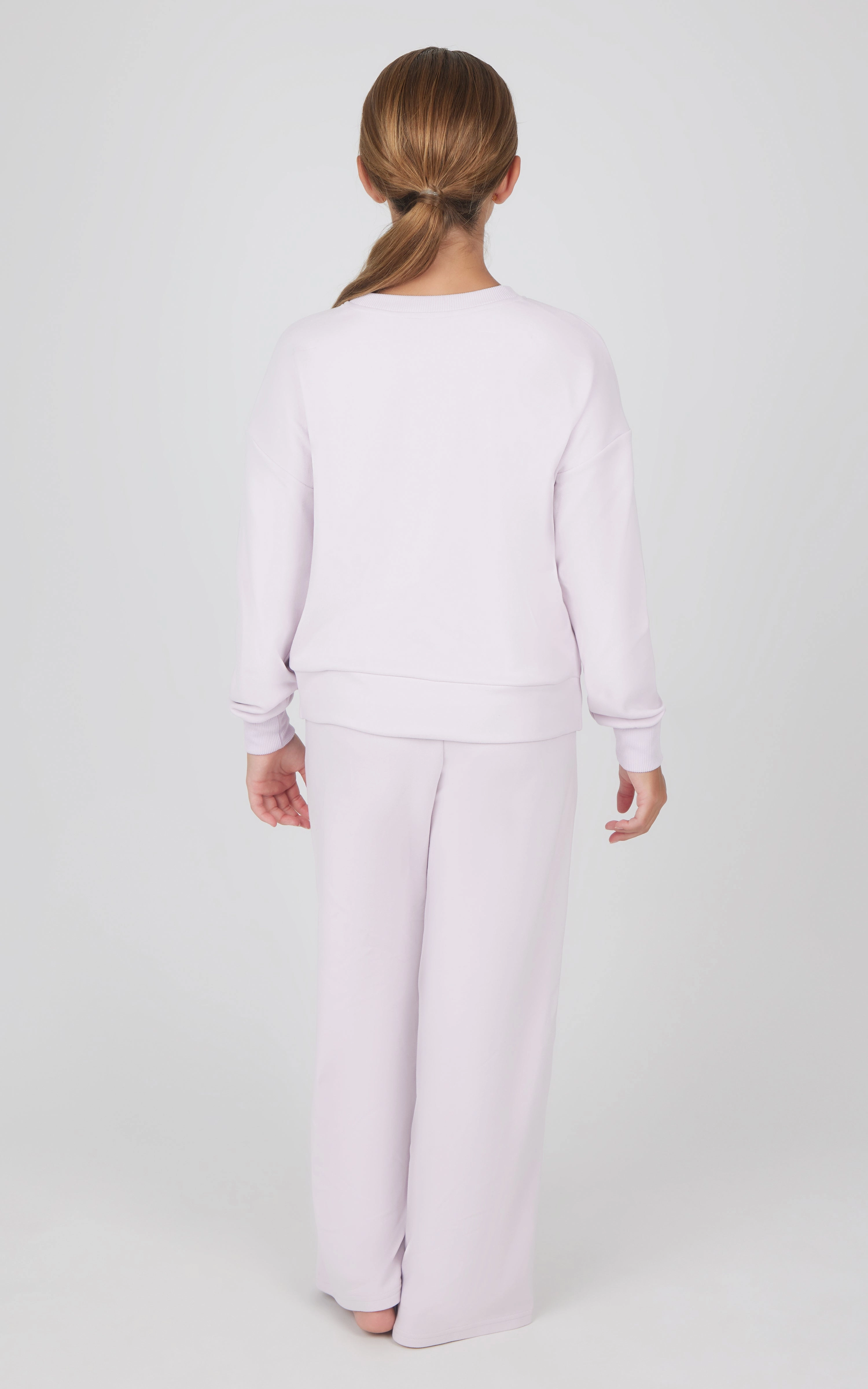 Girls 2 PC Melange Sweatshirt and Wide Leg Pant