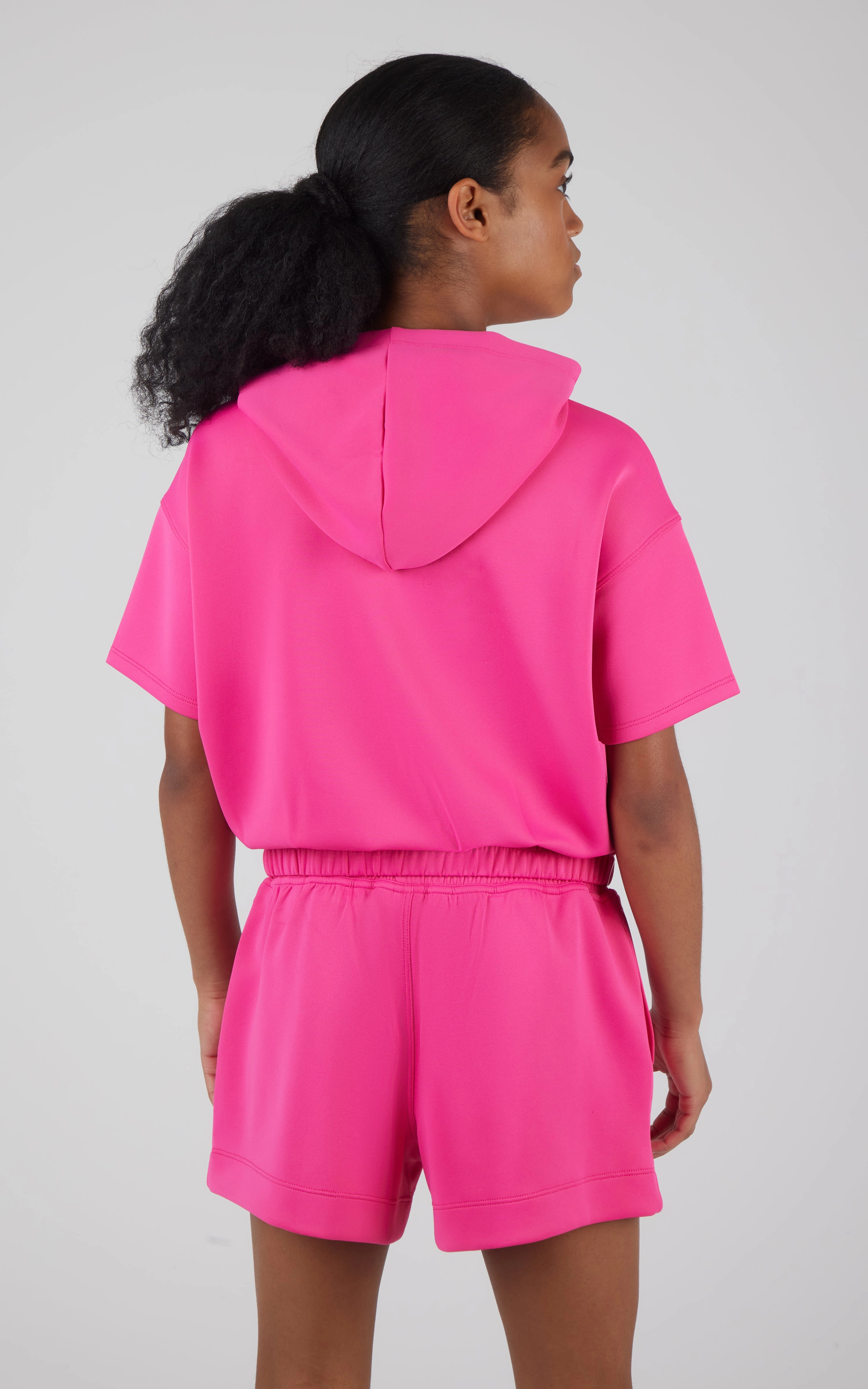 Girls 2 PC Softlite Short Sleeve Hoodie    Short Set