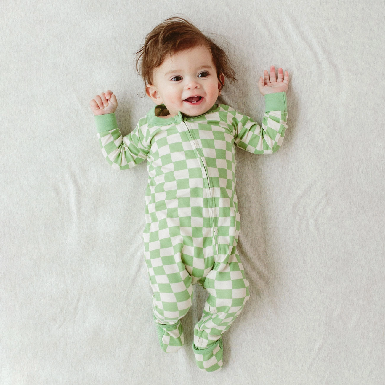 Grow with You Footie   Snug Fit - Cabana Green Check