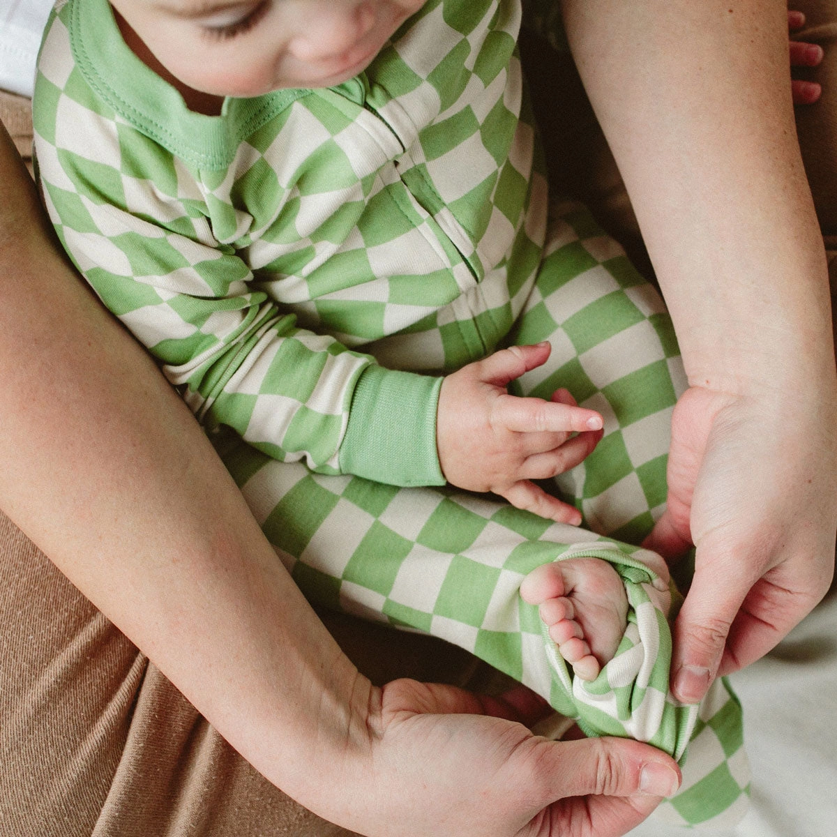 Grow with You Footie   Snug Fit - Cabana Green Check