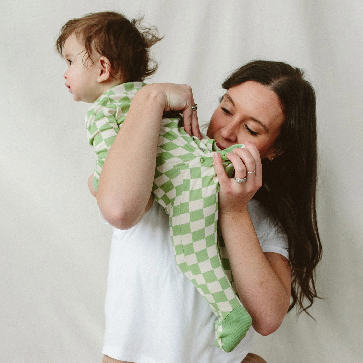 Grow with You Footie   Snug Fit - Cabana Green Check