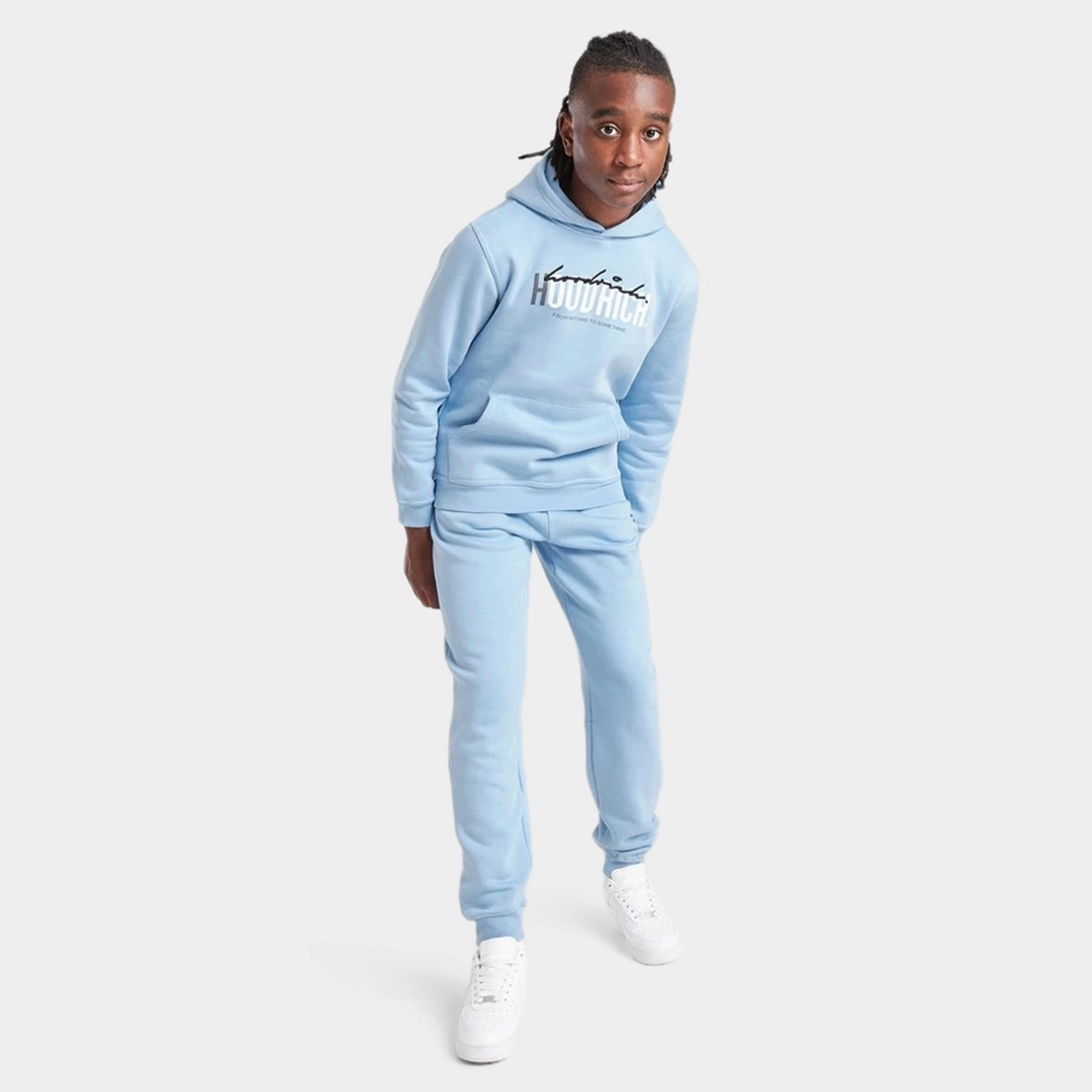 Hoodrich Junior Boys' Certify V2 Pullover Hoodie Clear Sky / White - Black