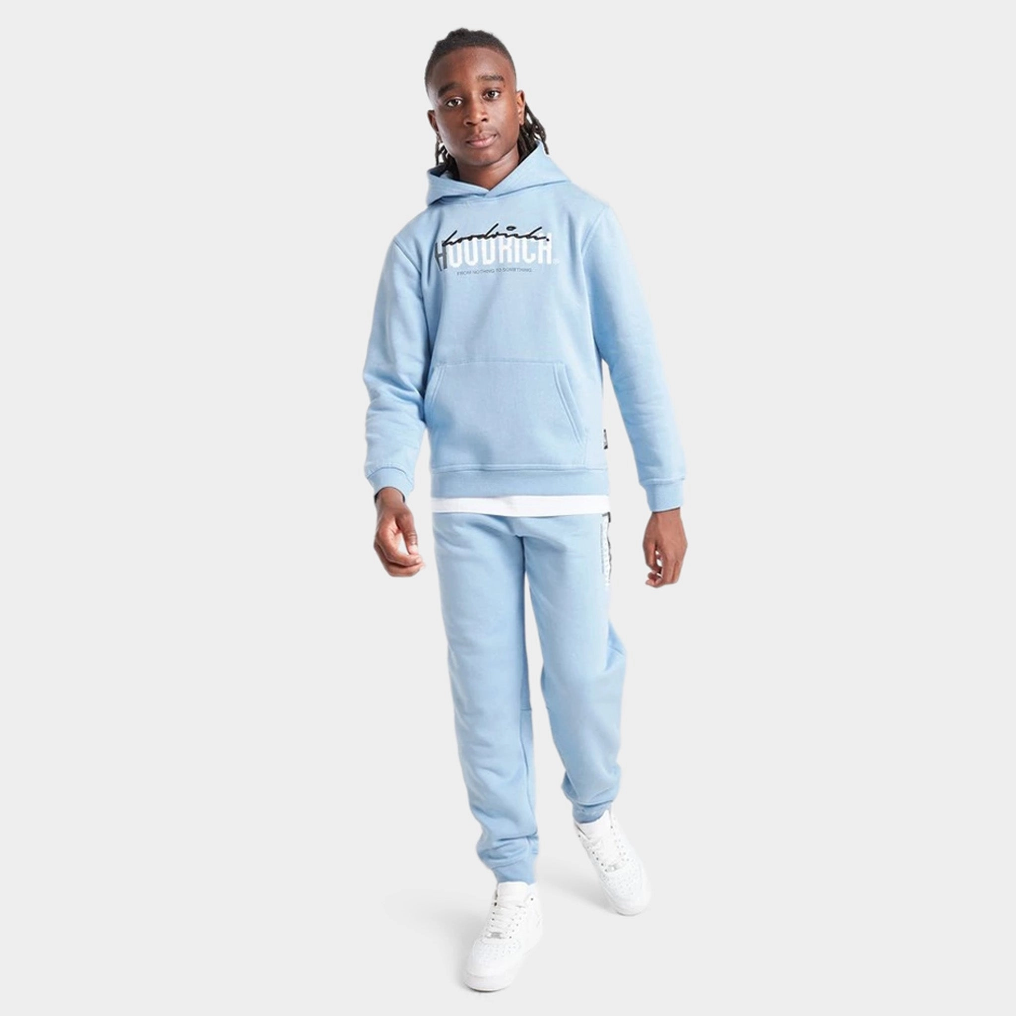 Hoodrich Junior Boys' Certify V2 Pullover Hoodie Clear Sky / White - Black