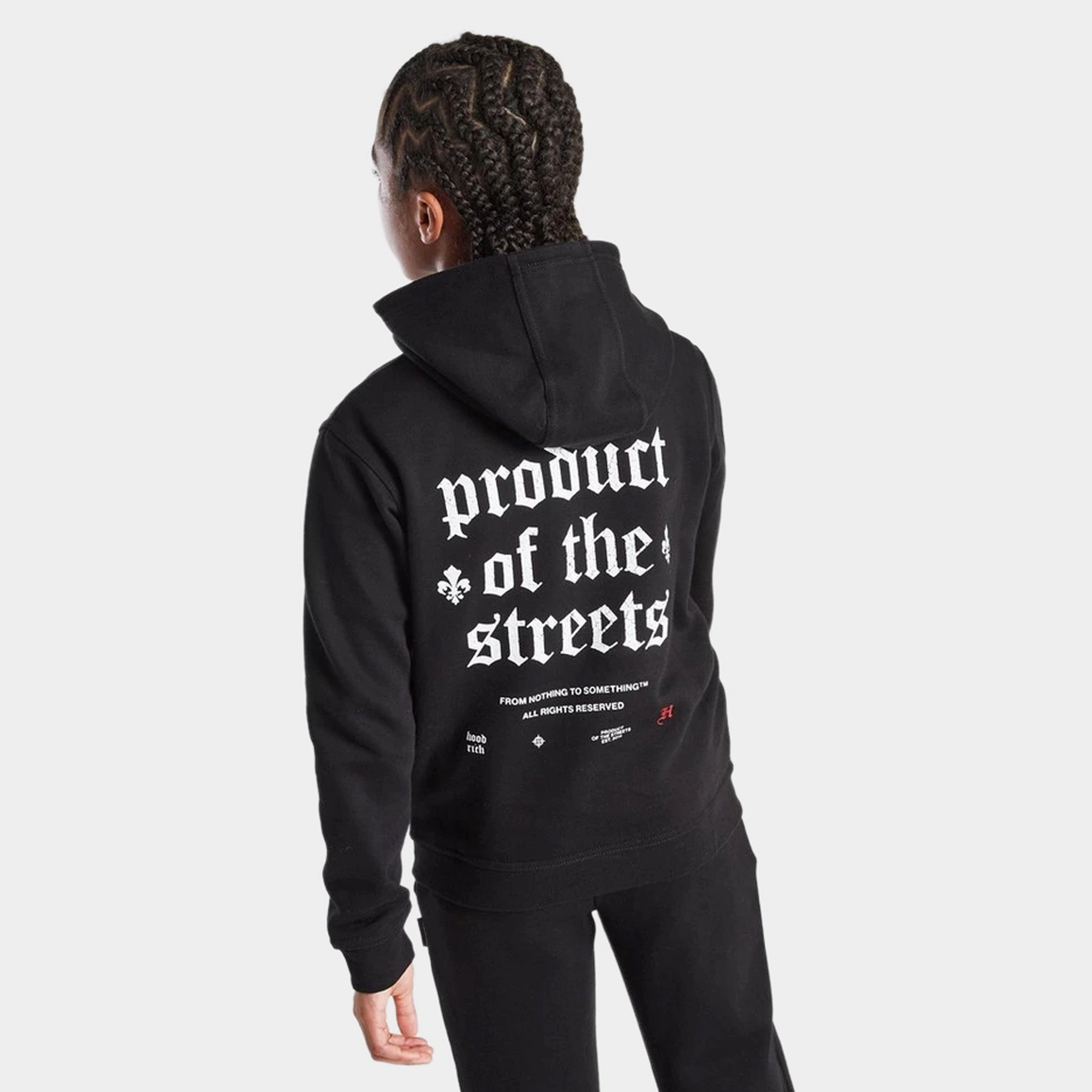 Hoodrich Junior Boys' Shadow Hoodie Black / White - Lychee