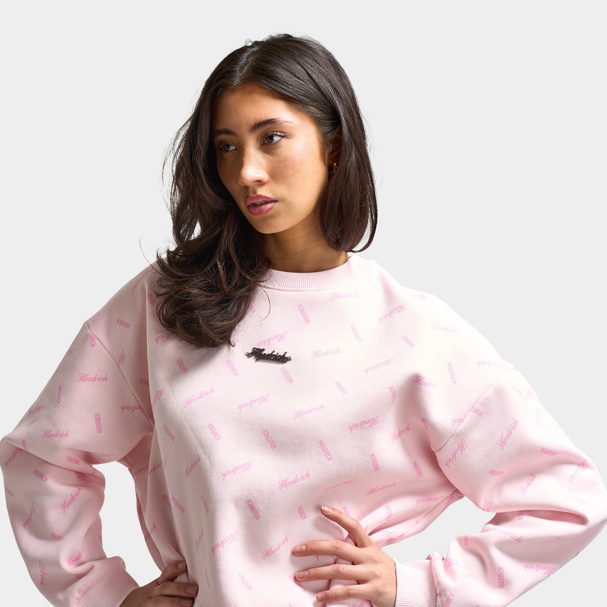 Hoodrich Women's Flock Oversized Sweatshirt Pink A Boo / Silver