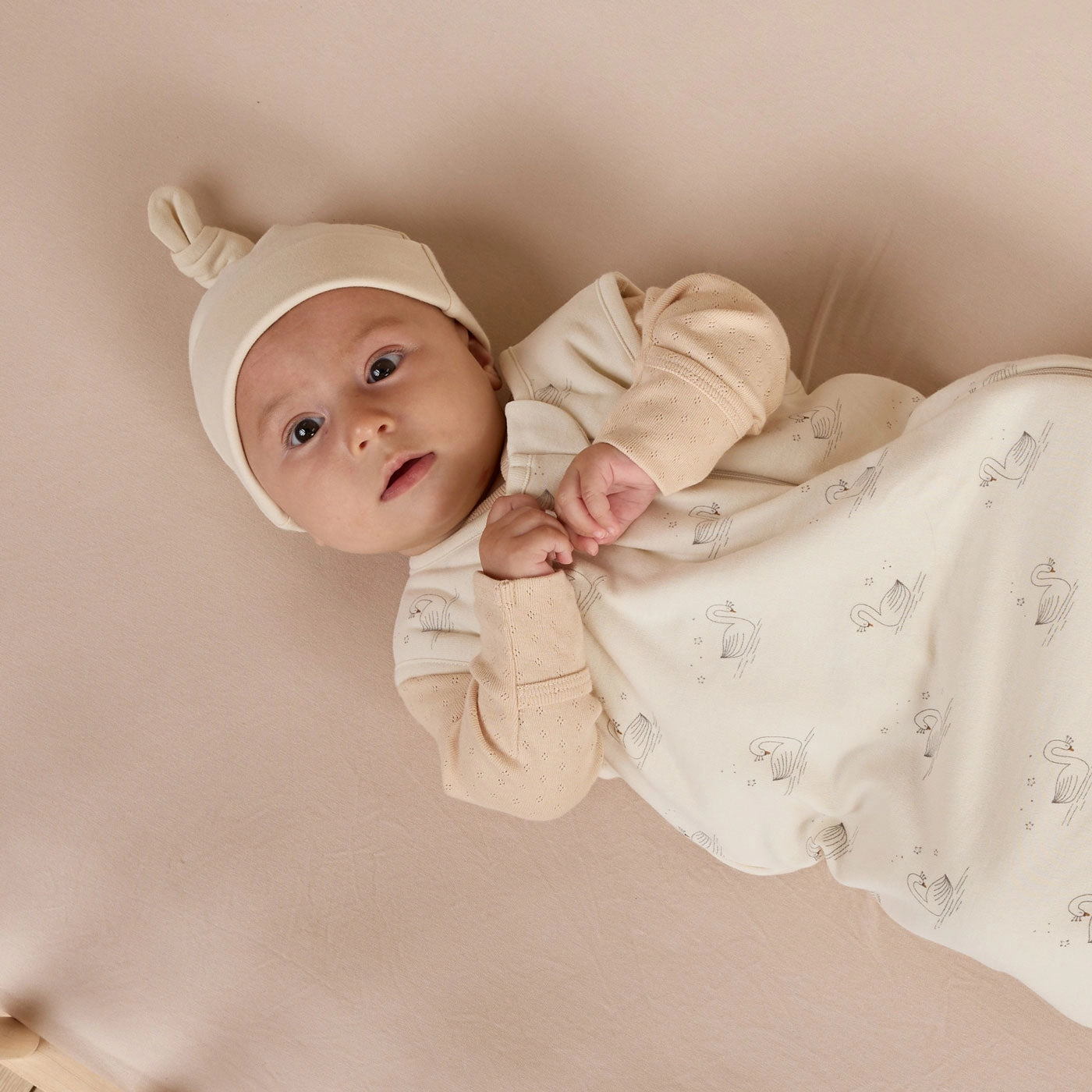 Knotted Baby Hat - 0-6M - Natural - FINAL SALE