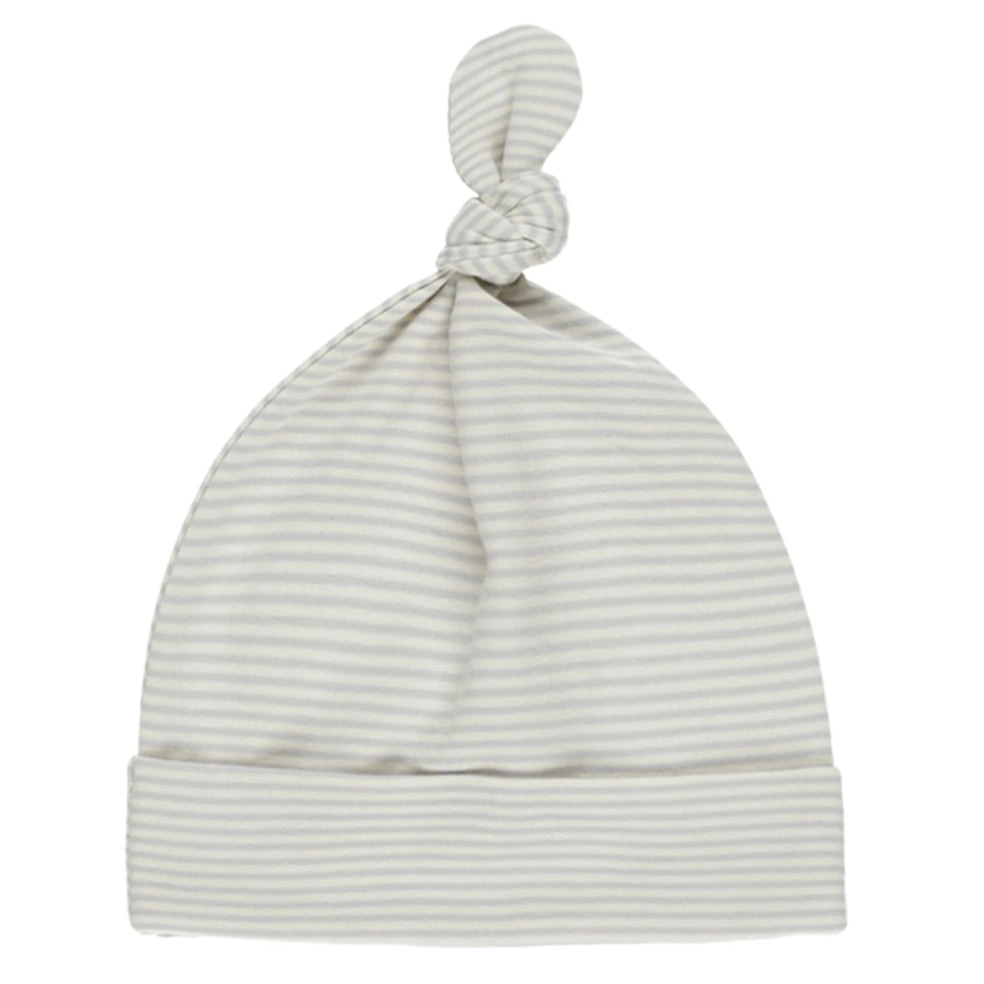 Knotted Baby Hat - Sky Micro Stripe