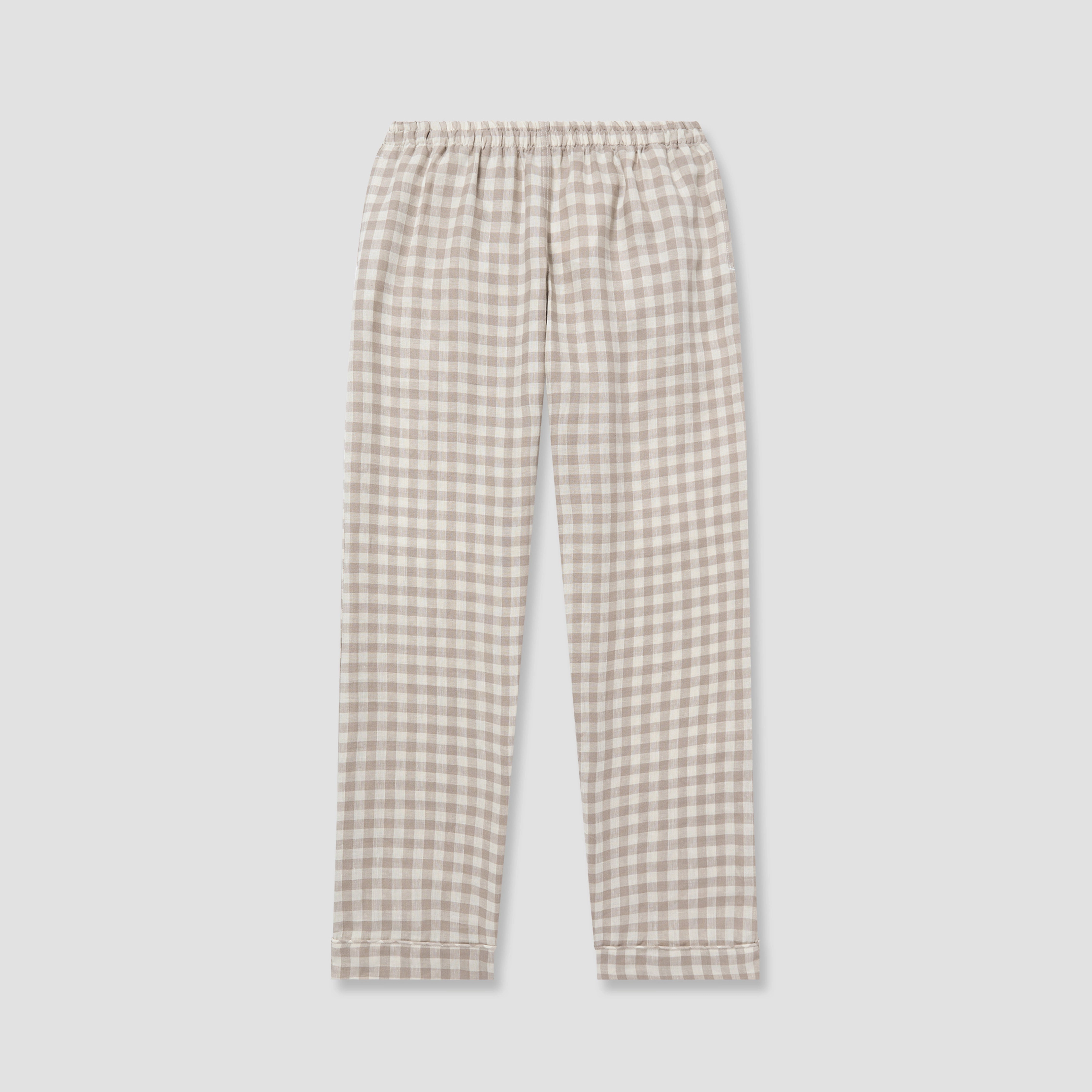 Men's Mushroom Gingham Pyjama Trouser Set