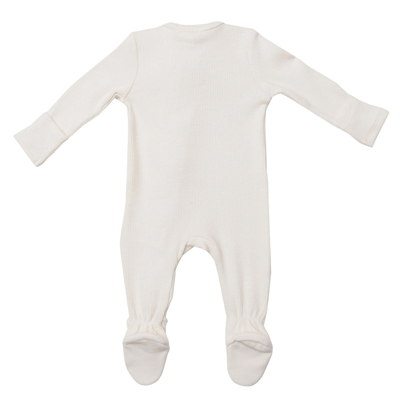 Modal Rib Zipper Footie - Sugar Swizzle - White