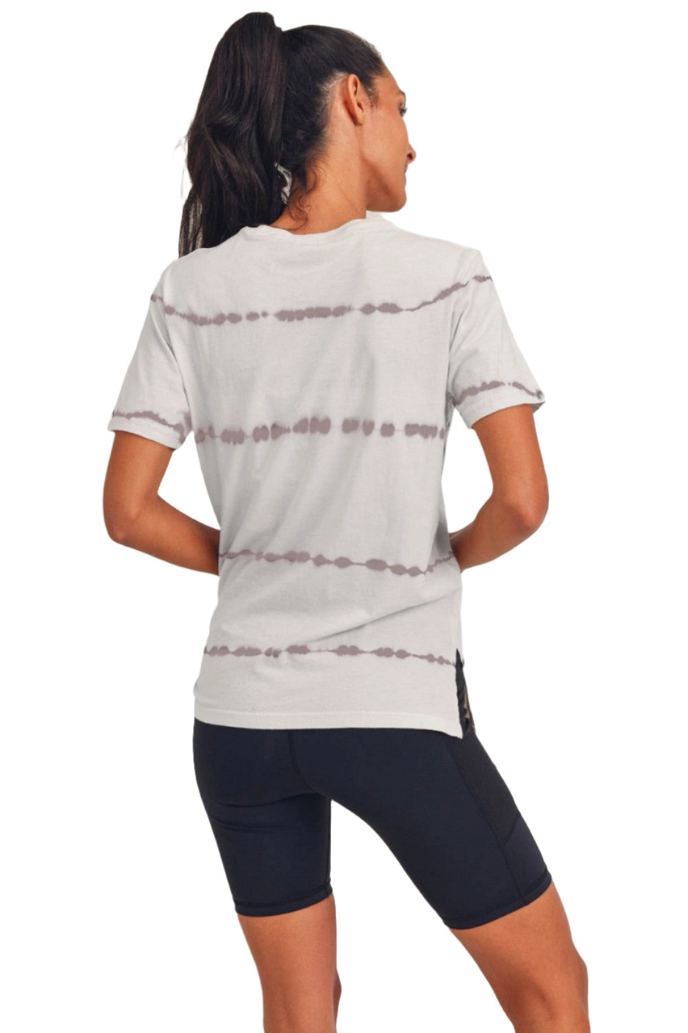 Mono B Split Hem Tie-Dye Basic Tee KT11735