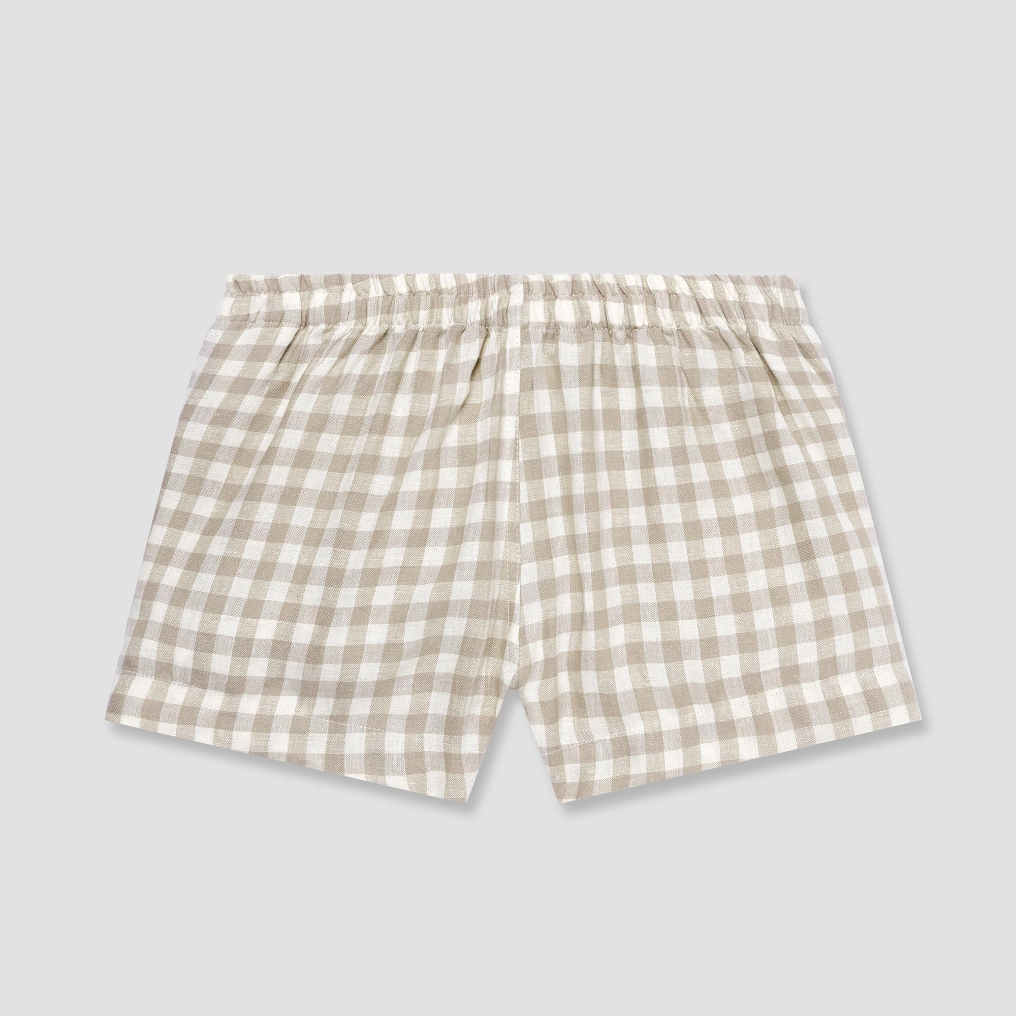 Mushroom Gingham Pyjama Shorts Set